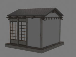 Japanese garden viewing pavilions teahouse build Low-poly 3D-Modell