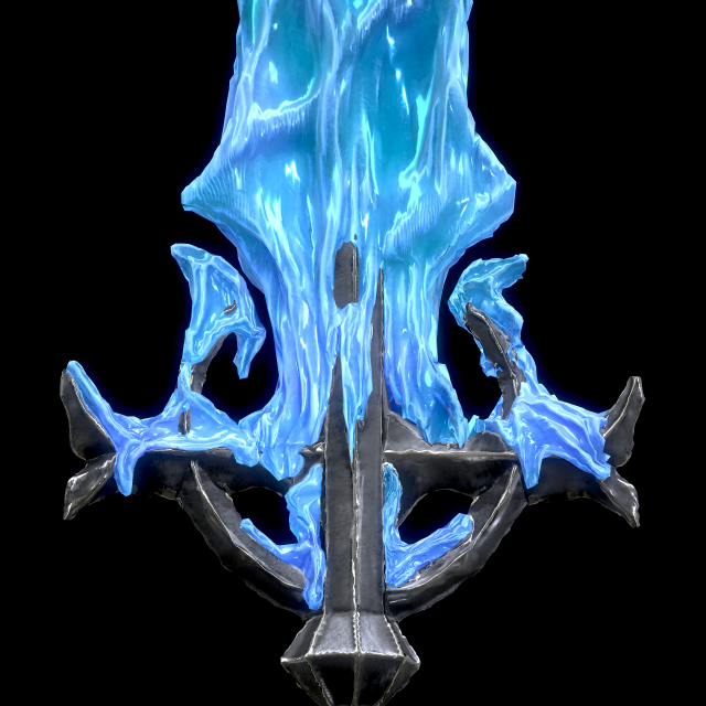 Sword Ice Winter Military Low-poly 3D-Modell .c4d .max .obj .3ds .fbx .stl .blend 