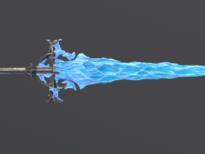 Sword Ice Winter Military Low-poly 3D-Modell