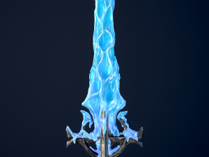 Sword Ice Winter Military Low-poly 3D-Modell