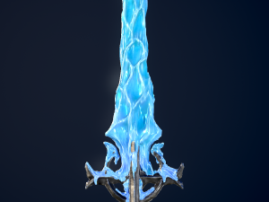 Sword Ice Winter Military Low-poly 3D-Modell