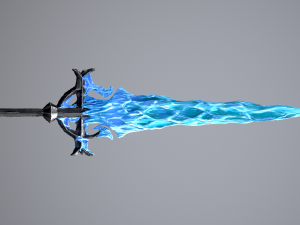 Sword Ice Winter Military Low-poly 3D-Modell