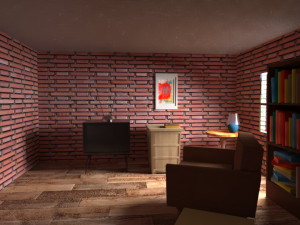 low poly cartoon interior 3D Модель