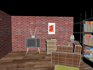 low poly cartoon interior 3D 模型