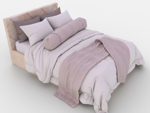 bed in soft colors Modelo 3D