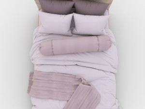 bed in soft colors 3D 模型