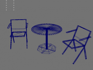 table and chairs 3D मॉडल