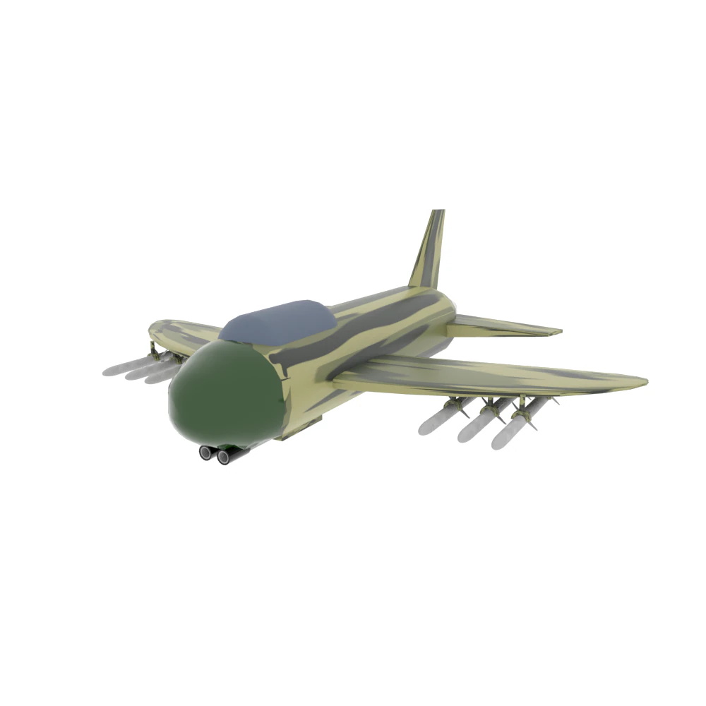 простий літак 3D Модель .c4d .max .obj .3ds .fbx .stl .blend 