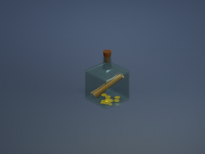 bottle with a note 3D-Modell