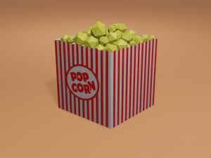 low poly popcorn 3D-Modell