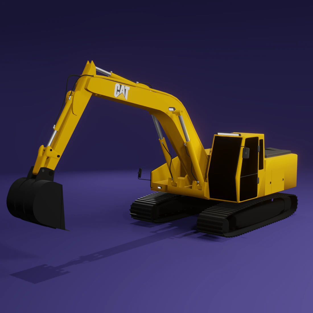 excavator caterpillar 3D Model .c4d .max .obj .3ds .fbx .stl .blend 