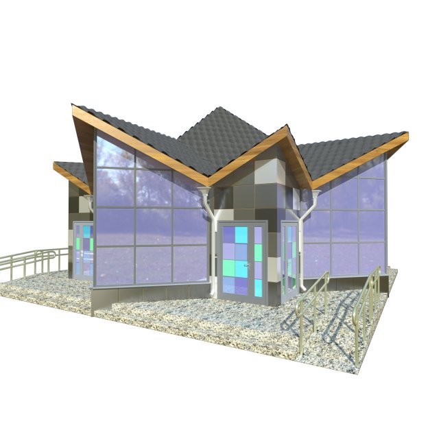 shop in the form of a star 3D Модель .c4d .max .obj .3ds .fbx .stl .blend 