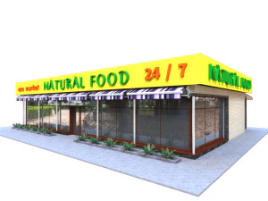 24時間年中無休の食料品店 3Dモデル