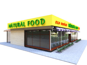 grocery store 24-7 3D Model