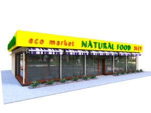 grocery store 24-7 3D Model