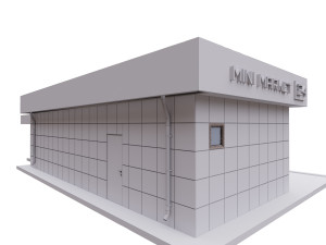 green-yellow-white pavilion grocery set 3Dモデル