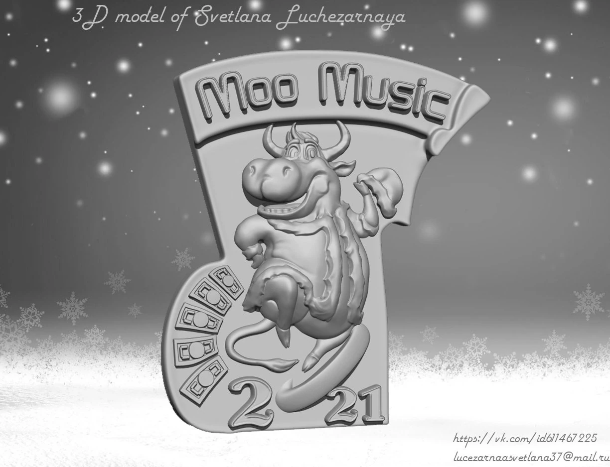 moo music 2021 3D Model .c4d .max .obj .3ds .fbx .stl .blend 