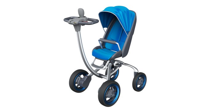 baby stroller 3D Model .c4d .max .obj .3ds .fbx .stl .blend 