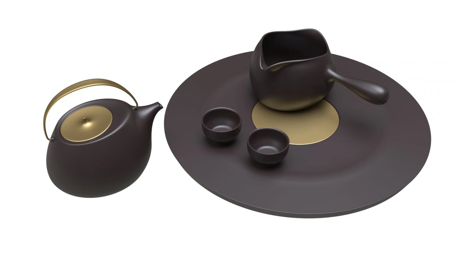 tea set 3D Model .c4d .max .obj .3ds .fbx .stl .blend 