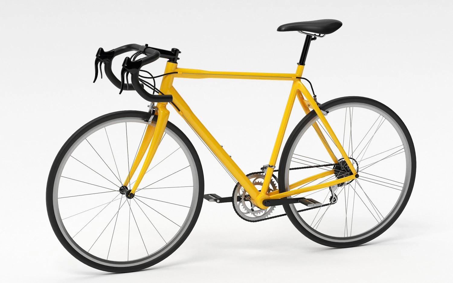 yellow racing bike 3D Model .c4d .max .obj .3ds .fbx .stl .blend 