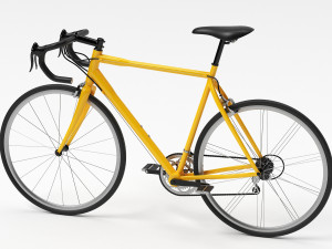 yellow racing bike Model 3D