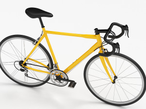 yellow racing bike Model 3D