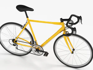 yellow racing bike 3D Model