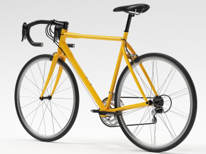 yellow racing bike Model 3D
