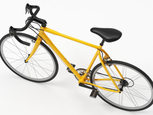 yellow racing bike Model 3D