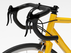 yellow racing bike Model 3D