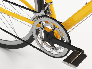 yellow racing bike Model 3D