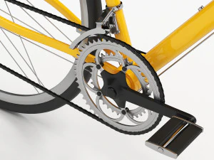 yellow racing bike 3D Model