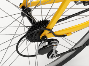 yellow racing bike Model 3D