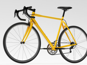 yellow racing bike Model 3D