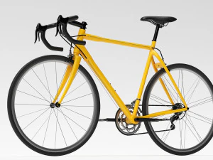 yellow racing bike 3D Model