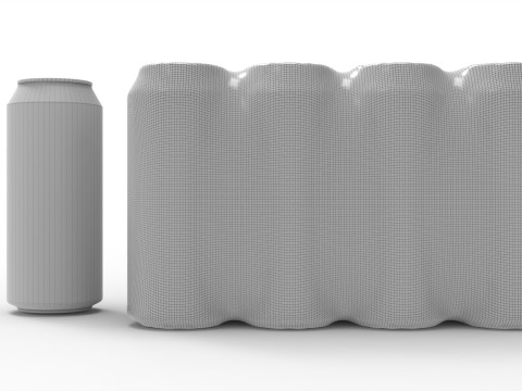 Eight pack packaging beverage soda cans 1000ml 3D Модель