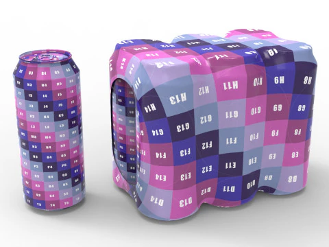 Six pack packaging beverage soda cans 1000ml 3D Model