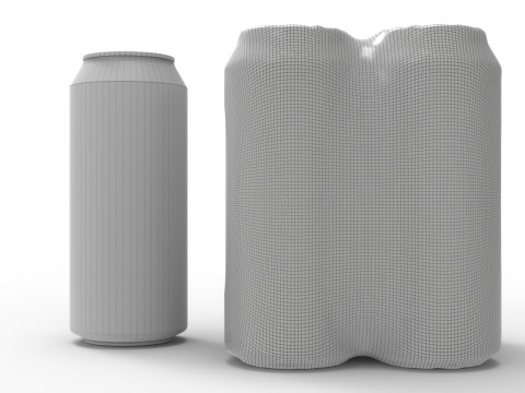 Four pack packaging beverage soda cans 1000ml 3D Model