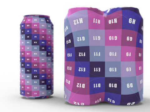 Four pack packaging beverage soda cans 1000ml 3D Model