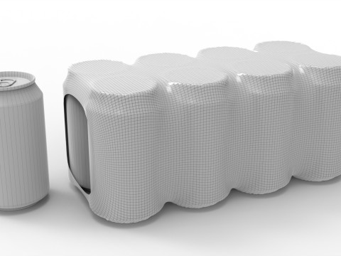 Eight pack packaging beverage soda cans 330ml 3D Model