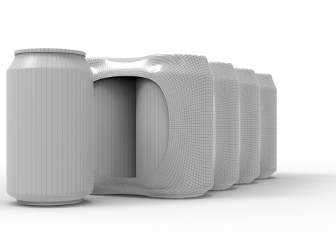 Eight pack packaging beverage soda cans 330ml 3D Model