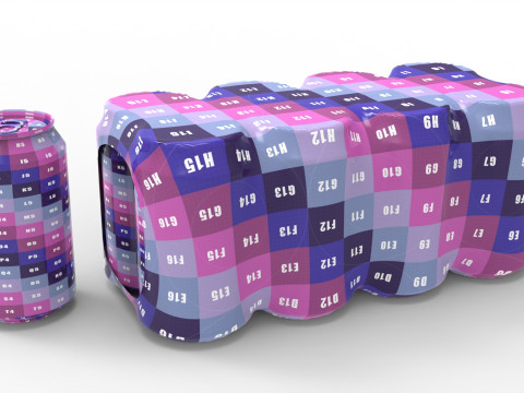 Eight pack packaging beverage soda cans 330ml 3D Model