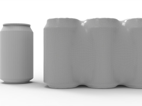Six pack packaging beverage soda cans 330ml Modelo 3D
