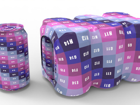 Six pack packaging beverage soda cans 330ml Modelo 3D