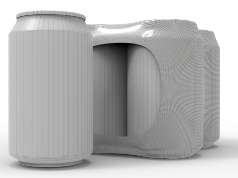 Four pack packaging beverage soda cans 330ml 3D 模型