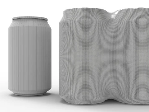 Four pack packaging beverage soda cans 330ml 3D Model