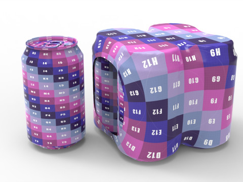Four pack packaging beverage soda cans 330ml 3D 模型
