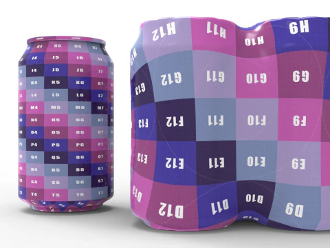 Four pack packaging beverage soda cans 330ml 3D Model