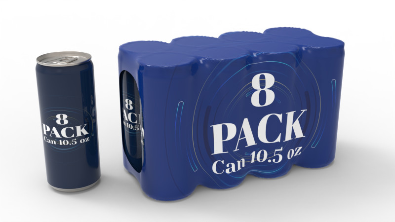 Eight pack packaging beverage soda cans 10-5oz 3D Model .c4d .max .obj .3ds .fbx .stl .blend 