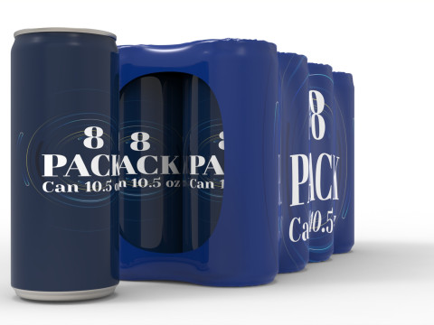 Eight pack packaging beverage soda cans 10-5oz 3D Model